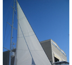 Genova para Superyate en corte triradial realizada en nuestros talleres. Superyacht triradial foresail manufactured in our facility.